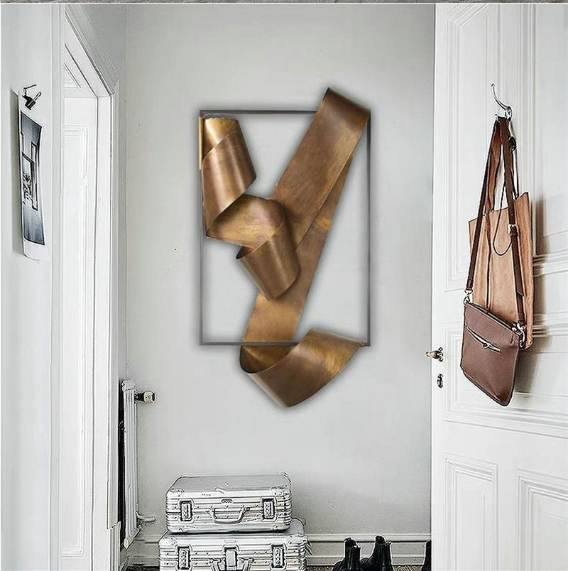 Creative ribbon art wall decor - đánh giá và giá Lighting Metal Wall Decor