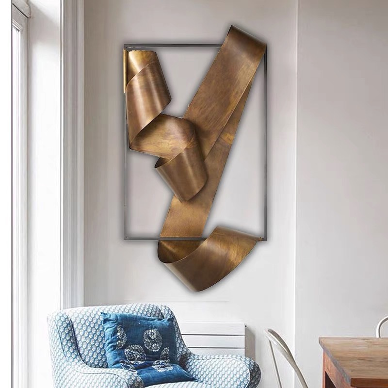 Creative ribbon art wall decor - đánh giá và giá Lighting Metal Wall Decor
