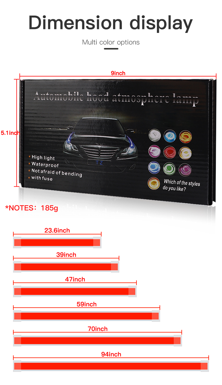 12V White Car Hood Light Strip - đánh giá và giá Ambient Led Strip