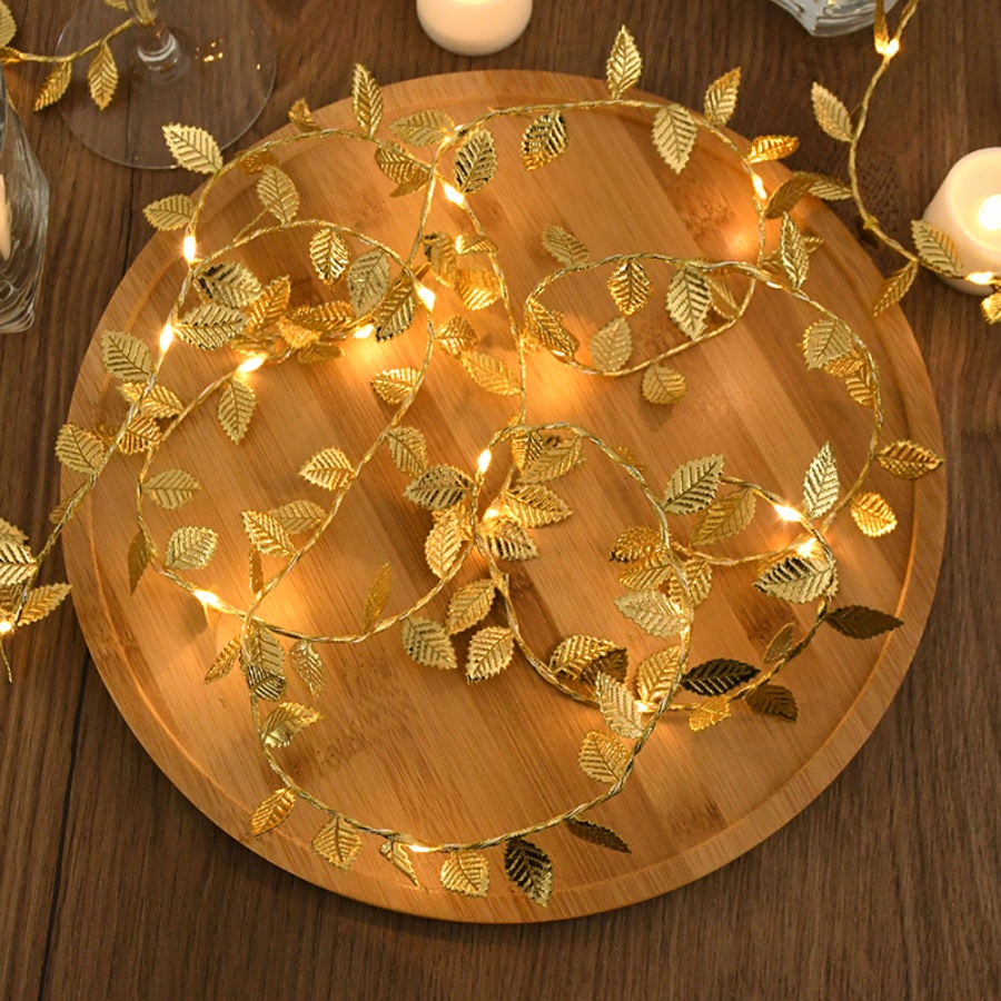 Golden Leaf Rattan Copper Wire - đánh giá và giá Outdoor Lighting Wedding Decor