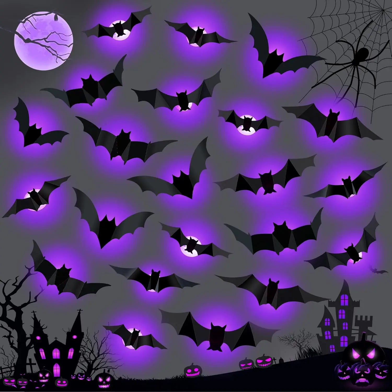 Halloween LED Bats Spider Deco - đánh giá và giá Outdoor Lighting Wedding Decor