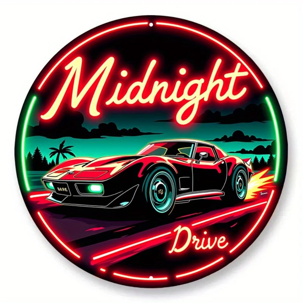 Vintage Neon Car Sign Midnight - đánh giá và giá Lighting Metal Wall Decor