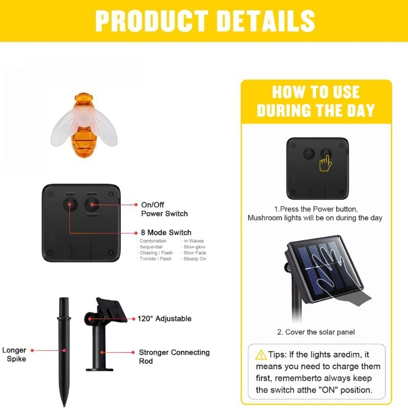 Solar Bee String Light 7m 50 L - đánh giá và giá Outdoor Lighting Wedding Decor