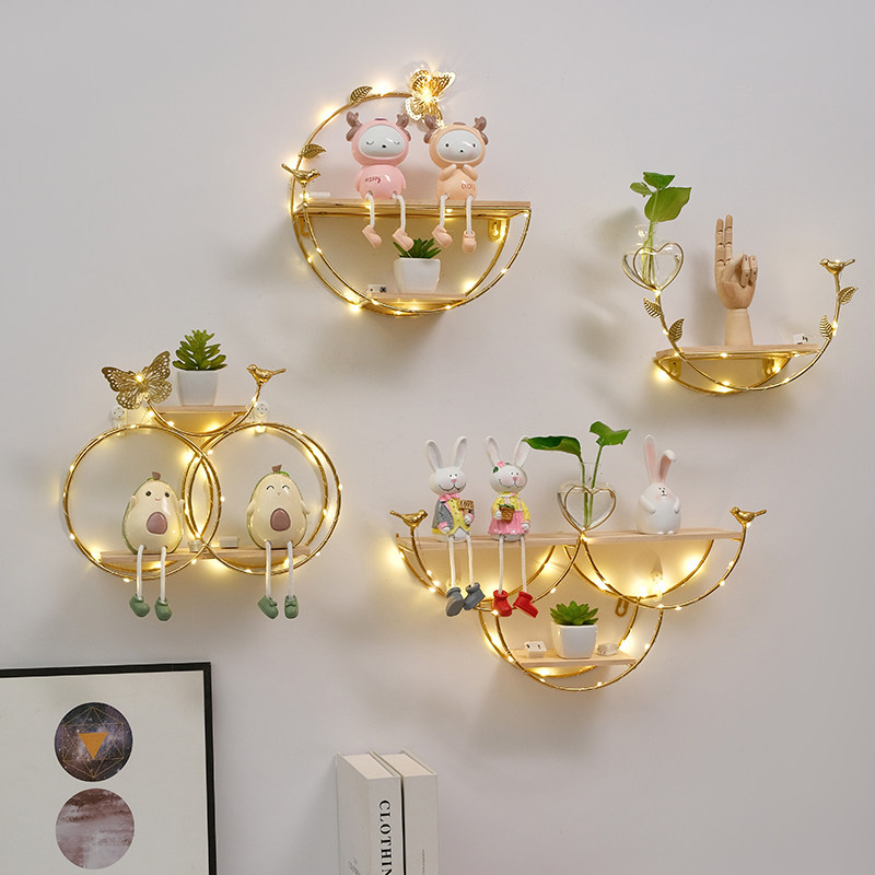 No Drill Wall Mounted Shelf Li - đánh giá và giá Lighting Metal Wall Decor