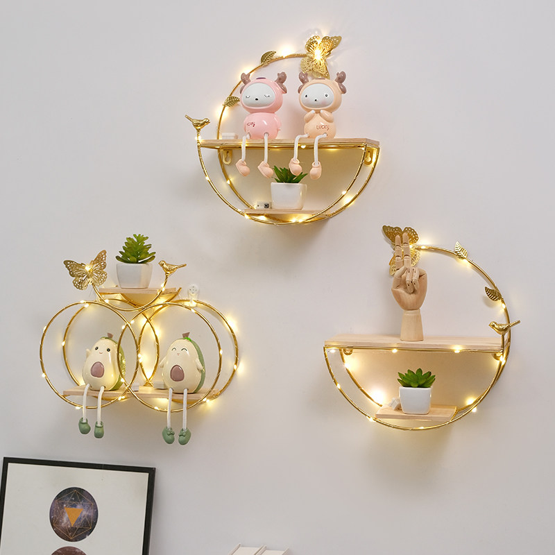 No Drill Wall Mounted Shelf Li - đánh giá và giá Lighting Metal Wall Decor