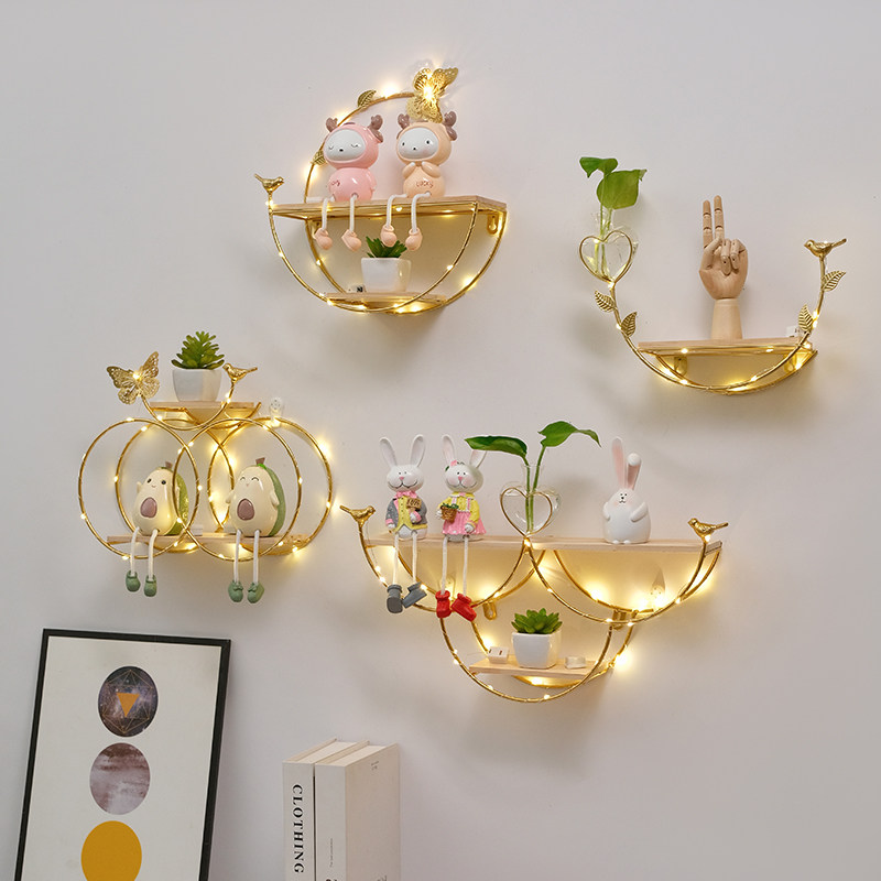No Drill Wall Mounted Shelf Li - đánh giá và giá Lighting Metal Wall Decor