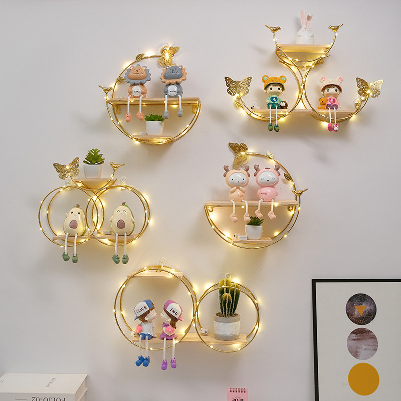 No Drill Wall Mounted Shelf Li - đánh giá và giá Lighting Metal Wall Decor