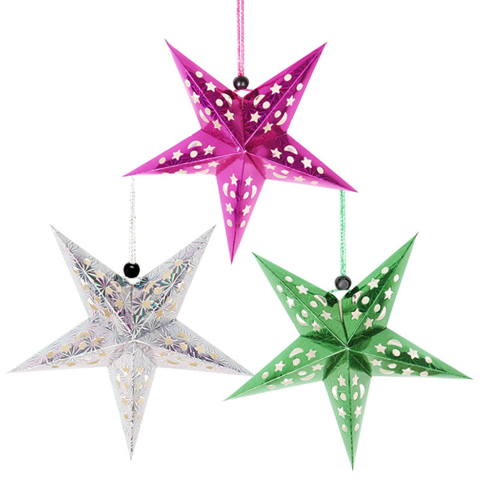 5Pcs 45Cm Shiny Paper Star Lam - đánh giá và giá Outdoor Lighting Wedding Decor