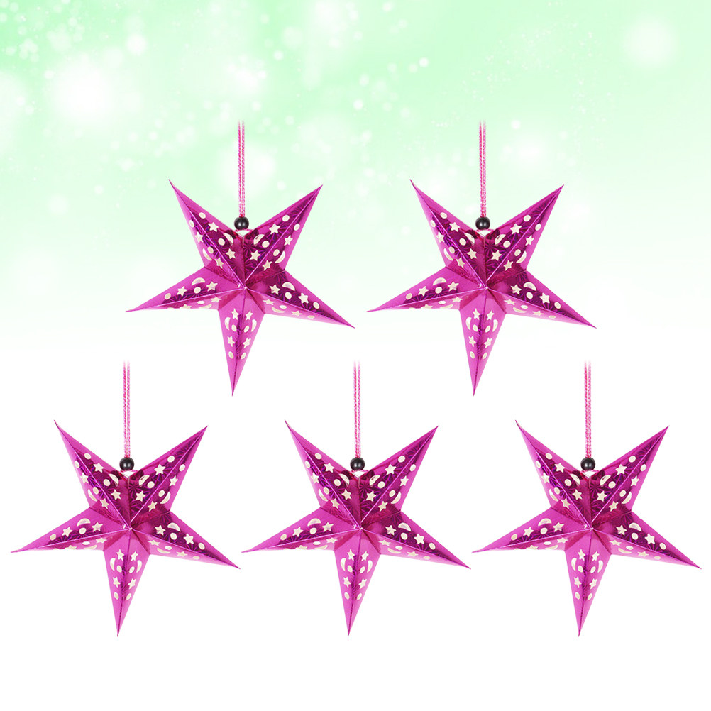 5Pcs 45Cm Shiny Paper Star Lam - đánh giá và giá Outdoor Lighting Wedding Decor