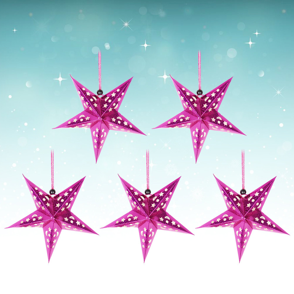 5Pcs 45Cm Shiny Paper Star Lam - đánh giá và giá Outdoor Lighting Wedding Decor