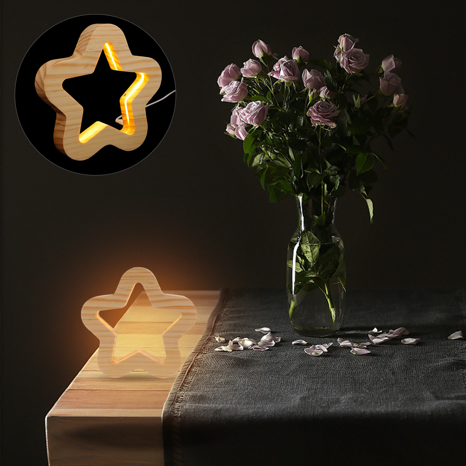 Star Shaped Wooden Night Light - đánh giá và giá Bedroom Lighting Decor Ideas